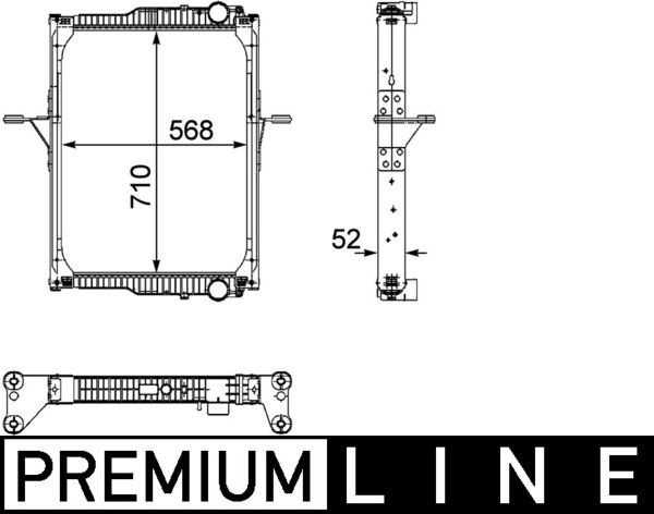 CR822000P, Radiator, engine cooling, Cooler, MAHLE, 02112011, 20810091, 376733751, 390044N, 404932, 5001868221, 509768, 65475, M1230090, RE2094, 208100910, 5011873332, 53432, RE2094N, 7420809775, 85000665, 850006650