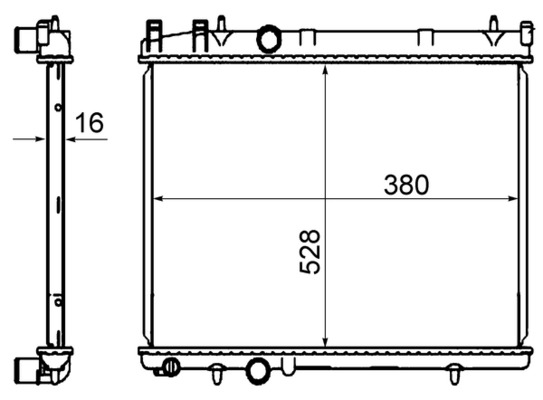 CR850000S, Radiator, engine cooling, Cooler, MAHLE, 01083080, 103568, 106156, 1330N2, 160084N, 350213888000, 376735301, 40002263, 53108, 63504, PE2263, PEUG5535O, 8MK376735-301, 96483977, PEA2263, PG009R016