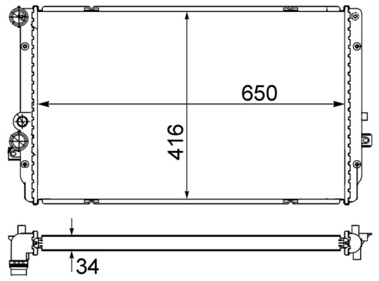 CR854000S, Radiator, engine cooling, Cooler, MAHLE, 0110.3131, 025M28, 1J0121253AC, 350213845000, 376735361, 480028N, 58334, 65012, 732867, ST420R006, VN2193, M0250280, VNA2193