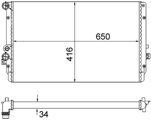 Kühler, Motorkühlung - CR854001S MAHLE - 0110.3131, 025M28, 102093