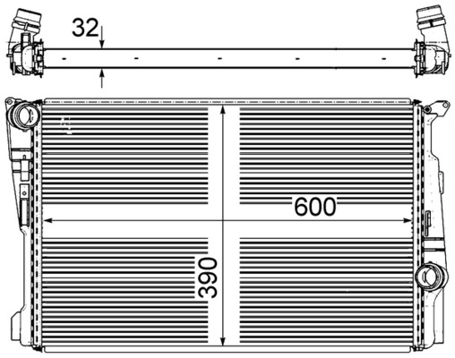 CR876000P, Chladič, chlazení motoru, Chladič, Chladič motoru, MAHLE, 050000N, 17117823567, 376743371, 6012709, 60808, BW2597, 17118623368, 7823567, 8623368