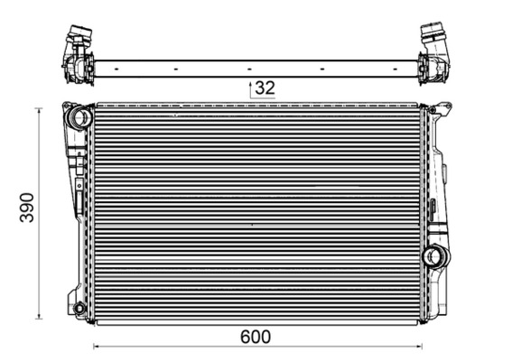 CR877000P, Kühler, Motorkühlung, Kühler, MAHLE, 17117823568, 376743471, 60809, 17118623369, 8MK376743-471, 7823568, 8623369