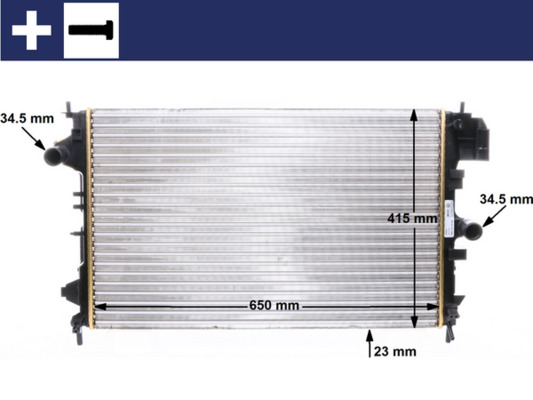 Radiator, engine cooling - CR8000S MAHLE - 1300284, 24418340, 37002462