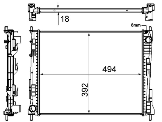 Kühler, Motorkühlung - CR921000S MAHLE - 0109.3109, 023M85, 104561