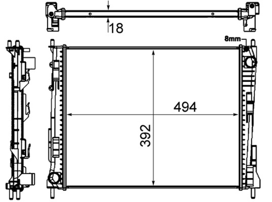 Kühler, Motorkühlung - CR924000S MAHLE - 0109.3108, 023M84, 104561