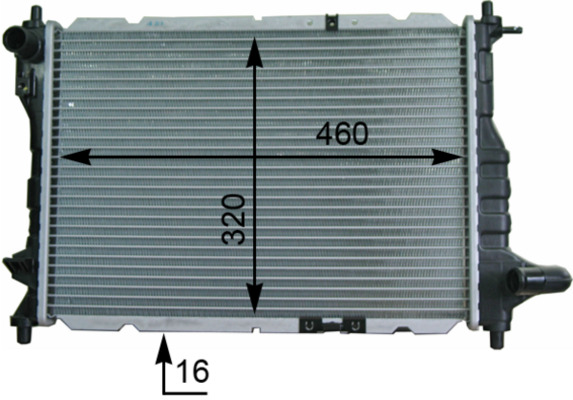 CR944000S, Kühler, Motorkühlung, Kühler, MAHLE, 0131.3024, 056M11, 104630, 107028, 350213177900, 376748721, 520098N, 53068, 60812075, 61630, 701598, 81002075, 96477777, DW2075, 107028/A, 53068A, 8MK376748-721, 96591475, DW324R002