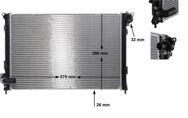 CR983000S, Radiator, engine cooling, Cooler, MAHLE, 0102.3090, 06002286, 103200, 104091, 1475550, 2213, 31-0150, 32101, 342030, 350213860000, 370039N, 376749501, 55338, 60062286, 69700A, 734327, BW2286, DRM051-00, JR4078J, QER2431, RA0700000, 06002314, 104091/A, 17101475550, 8MK376749-501, BM860, 17117570821, 7570821