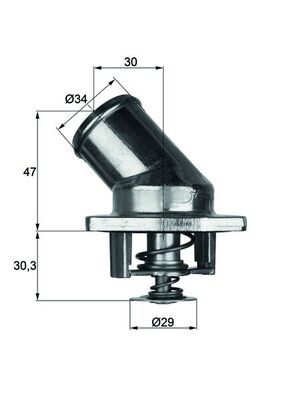 TI387, Termostat, chladivo, Termostat, Termostat, MAHLE, 1338069, 353-87, 418082D, 6501.87J, 78402, 820435, 8MT354775-081, 90486128, 92061279, QTH514K, TH22187, 93225280, TH22187G1, TH6501.87J, 93258737