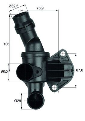 Termostat, chladivo - TI680 MAHLE - 06F121111H, 34768, 580-212