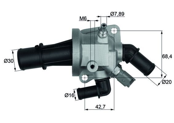 TI16488, Thermostat, Kühlmittel, Thermostat, MAHLE, 1538707, 3306019, 33956, 4006144, 55180041, 672-88, 78580, 820563, 862017788, 8MT354776-071, DTM88672, QTH608K, TH28488, TH7178.88J, 1580532, 55224021, TH28488G1, 9S518575BA, 9S518575BB