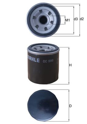 OC996, Olejový filtr, Olejový filtr, Filtr olej., MAHLE, 0986AF00035, 10W0W02, 153071762451, 15570, 2358500, 25181616, 29143220002, 586123, 96985730, ADG02142, COF100203S, DO712, ELH4419, EOF235, FT6108, H318W, J1310908, LS981, N1310907, OP564/1, PH11203, R1012, S3585R, SM5777, SO6178, SP1367, V510035, W6021, WL7491, Z562