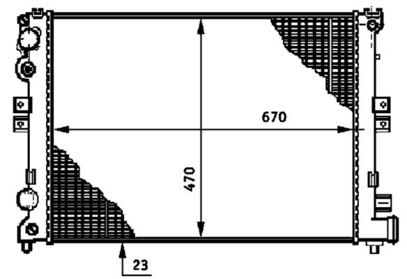 CR592000P, Kühler, Motorkühlung, Kühler, MAHLE, 0001474401080, 0104.3040, 011V52, 060570N, 09002079, 100185, 109303, 1301P2, 1473910080, 217400, 21952, 231166, 27154, 350213102600, 376719-474, 61395, CI053R002, CN2078, CNA2079, DRM07055, 0001476529080, 060660N, 1301P3, 1474401080, 217500, 350213102700, 376719471, 58958, 731166, CN2079