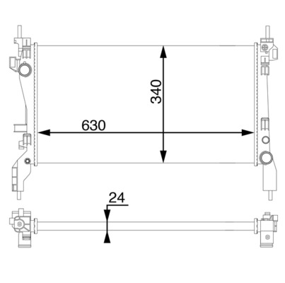 CR1122000S, Kühler, Motorkühlung, Kühler, MAHLE, 1330Y4, 376754584, 51780659, 53934, 636004, 701718, DRM09172, FT2385