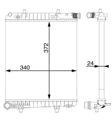 Chladič, chlazení motoru - CR1590000S MAHLE - 106184, 107620, 16400YV030