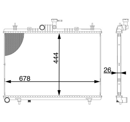 CR1605000S, Chladič, chlazení motoru, Chladič, Chladič motoru, MAHLE, 214006645R, 376777724, 58394, 637643