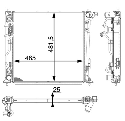 CR1977000P, Chladič, chlazení motoru, Chladič, Chladič motoru, MAHLE, 25310D7100, 376899201