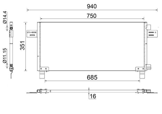 AC282000S, Condenser, air conditioning, Air-conditioning various, MAHLE, 0837.3003, 161377, 260988, 262002N, 304484, 351300-124, 35620, 43025, 64005020, 715M10, 81619200018, 818033, 821002, 82D0225575A, 888-0400302, 94681, DCN99063, KDMN020, V34-62-0001, 351300121, 81619200023, MNA5020, 81619200030, 8FC351300-121, 81.61920.0027, 81.61920.0029, 81.61920.0032