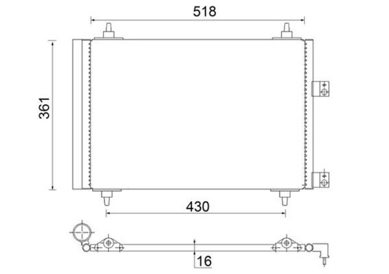 AC314000S, Kondensator, Klimaanlage, Klimaanlage verschiedene, MAHLE, 0808.3016, 10-110-01054, 1223216, 162004N, 260052, 351300-664, 35446, 40005215, 53486, 6455.AC, 6455AC, 721M09, 817526, 888-0400311, 905478, 94571, DCN21015, KDPE215, PE5215, TSP0225537, V42-62-0010, 351300661, DCN21016, PEA5215, PEA5215D, 8FC351300-661, PG420C003