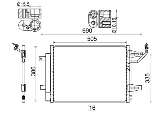 AC509000S, Condenser, air conditioning, Air-conditioning various, MAHLE, 08062099, 104459, 1223726, 142023N, 260430, 32005177, 350073, 350203241000, 351304-764, 43174, 4548300070, 822556, 82D0226293MA, 8880400521, 940067, AC819933, DCN16001, F4-43174, MB324C002, MR568975, MT5177, RA7750000, V30621056, 350203792000, 351304761, A4548300070, MT5177D, MTA5177, 8FC351304-761, BC241