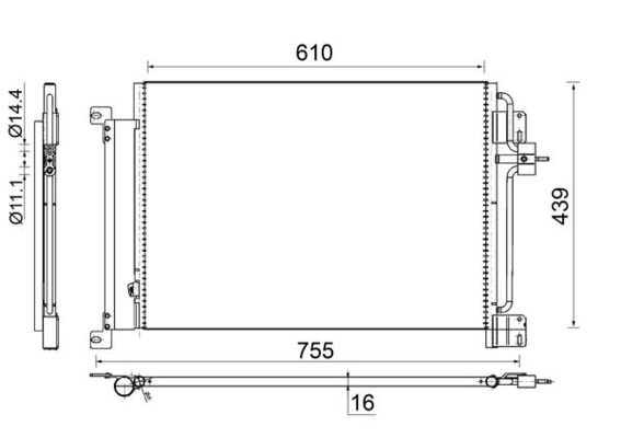 Condenser, air conditioning - AC670000S MAHLE - 0000041214450, 0804.2077, 117019