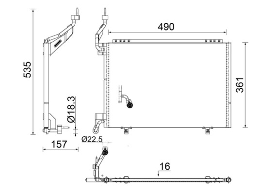 AC847000S, Condenser, air conditioning, Air-conditioning various, MAHLE, 1756413, 350484, 351344231, 43607, 814074, 940287, AC830204, DCN10037, FD5593, 1807860, AV1119710EA, AV1119710EB