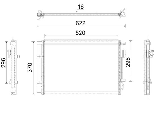 AC918000P, Condenser, air conditioning, Air-conditioning various, MAHLE, 351010451, 43795, 940730, 97606C8000, DCC1991, DCN41015