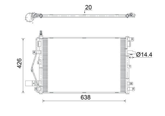 AC924000S, Kondensator, Klimaanlage, Klimaanlage verschiedene, MAHLE, 08113021, 105039, 15158VO, 2065745, 222002N, 261018, 263045, 300675, 30665563, 30C78019, 342650, 351010734, 35876, 43348, 59005158, 60595158, 94937, DCC1871, KK4937, KTT110241, VO5158, 8113021, 8683523, VO5158D, VOA5158D, VOA5158