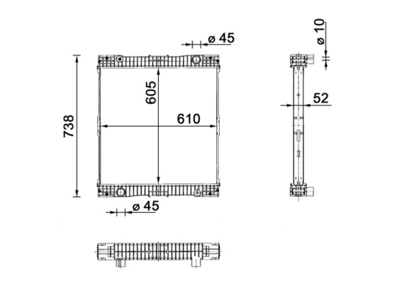 Radiator, engine cooling - CR109000P MAHLE - 0025011401, 02063504, 130040N