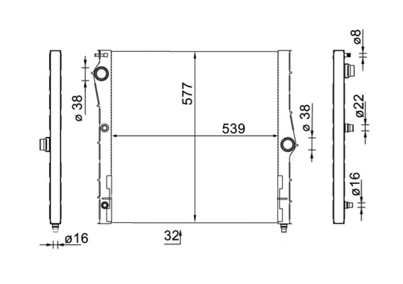 CR1903000S, Chladič, chlazení motoru, Chladič, Chladič motoru, MAHLE, 17117589467, 376790614, 60827, 7589467