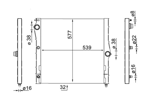 CR1904000S, Chladič, chlazení motoru, Chladič, Chladič motoru, MAHLE, 17117576272, 376790624, 60827, 17117576305, 7576305, 7576272