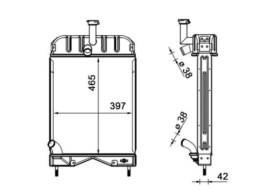 CR2332000S, Kühler, Motorkühlung, Kühler, MAHLE, 1660654M92, 31R46009, 400102, 440009N, 440054N, 53656, D7AG120TT, MF2007, MF2010, 1660655M92, D7AG122TT, 1672861M91, MF2025, 1672861M91M, 1680547M91