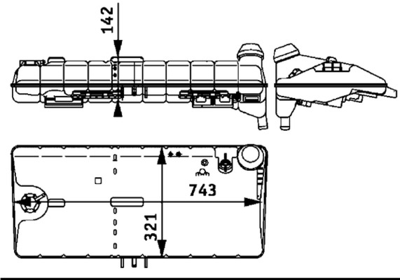 Ausgleichsbehälter, Kühlmittel - CRT50000S MAHLE - 12142230003, 376705384, 43567