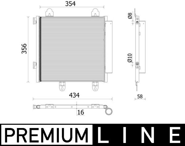 AC897000P, Condenser, air conditioning, Air-conditioning various, MAHLE, 212123N, 350445, 351009751, 43878, 88450YV010, 941176, DCC1992, TO5765D