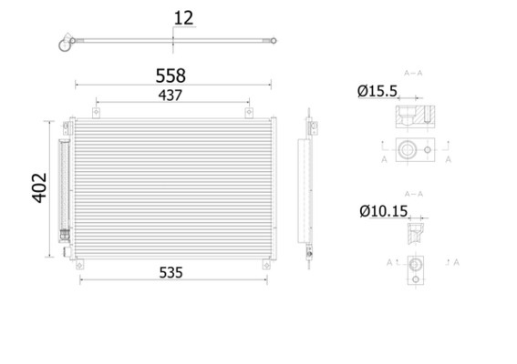 AC912000S, Condenser, air conditioning, Air-conditioning various, MAHLE, 322041N, 350461, 351010384, 43833, 941106, 95310M68P00, 8FC351010-384