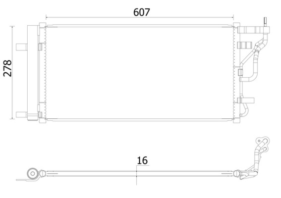 AC956000S, Kondenzátor, klimatizace, Klimatizace různé, Klimatizace různé, MAHLE, 350491, 562073N, 941160, 97606F2200, DCN41024, HY5577D, M7540690