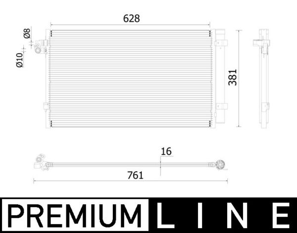 AC99000P, Condenser, air conditioning, Air-conditioning various, MAHLE, 052036N, 351009561, 64539364255, 940750, BW5616D, DCC2008, DCN05107, 9364255