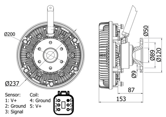 CFC26000S, Clutch, radiator fan, Cooler, MAHLE, 079.284, 08RN001, 16342340006, 188001N, 25015400A, 29447, 376730114, 46114, 49007, 5010315994, 71188, 86023, D5RV003TT, REC101, WG1720727, 79284, WG1836053