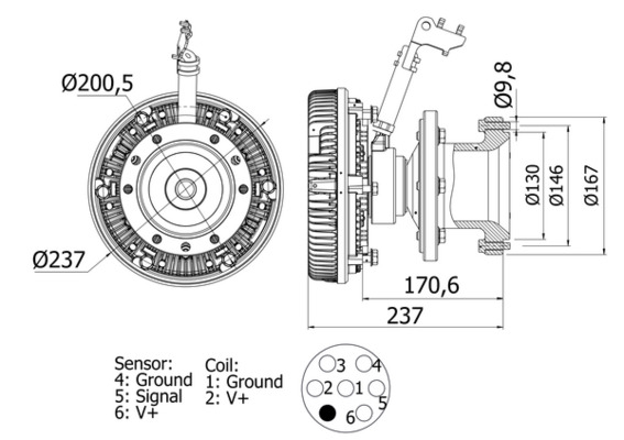 Spojka, větrák chladiče - CFC115000S MAHLE - 01034200A, 0506V301, 119282