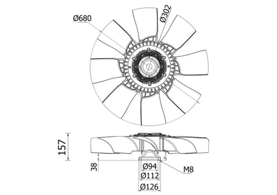 CFF414000S, Fan, radiator, Cooler, MAHLE, 1675910, 288012N, 319088, 33151, 37134, 376727104, 49863, 5342340019, 76855, 86046, VLC058, WG1721109, 16759102, 288025N, 37134R, VLC063, 20364981, 288060N, 8149397