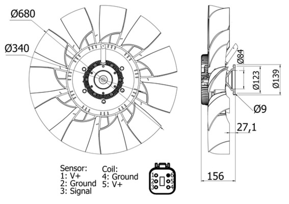 CFF480000S, Lüfter, Motorkühlung, Kühler, MAHLE, 1780958, 278024N, 376791634, 43340, 49074, 81763, D5SC007TT, SCF083, 2078559, 49860, D5SC010TT, 2410083