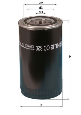 Oil Filter - OC320 MAHLE - 02/910970, 04429615, 0451203228