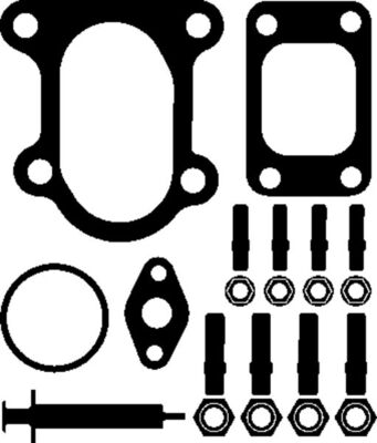 001TA14455000, Mounting Kit, charger, Turbocharger, MAHLE, 715.630, 904096539980, JTC11372, A904096539980