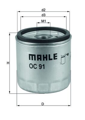 OC91D1, Oil Filter, Oil filter, MAHLE, 11002300053, L27211, MW712, PH6063, 2300053