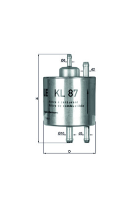 Palivový filtr - KL87 MAHLE - 0024773801, 0140470035, 0238055
