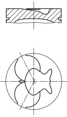 0022412, Kolben, Kolben komplett mit Ringen und Bolzen, MAHLE, 94675620