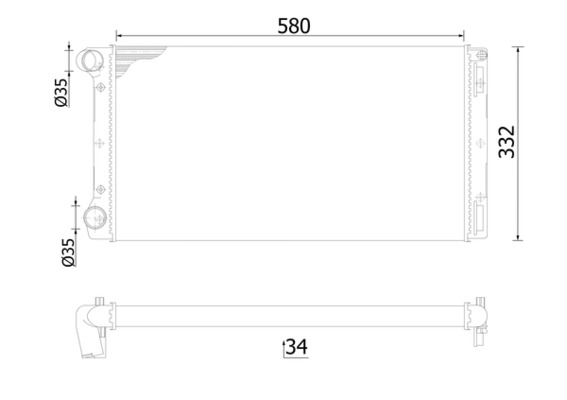 Radiator, engine cooling - CR125000S MAHLE - 0000046776301, 0104.3125, 081430N