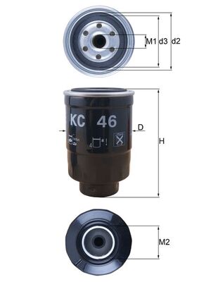Palivový filtr - KC46 MAHLE - 0450905316, 0818506, 0997501