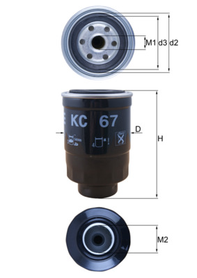 Kraftstofffilter - KC67 MAHLE - 069/3FS, 110005, 1112654