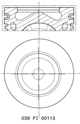 039PI00113002, Píst, Kompletní píst - včetně kroužků a čepu, Píst komp., MAHLE, 41253610, 7137625000, 87-838307-02