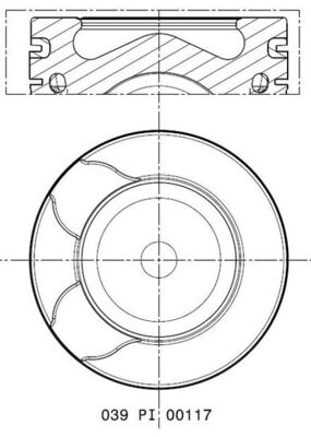 039PI00117000, Piston, Complete piston with rings and pin, MAHLE, 0628X1, 1886348, 41251600, 8744310000, 628X1, 8772810, 9M5Q6K108BA, 8784520002